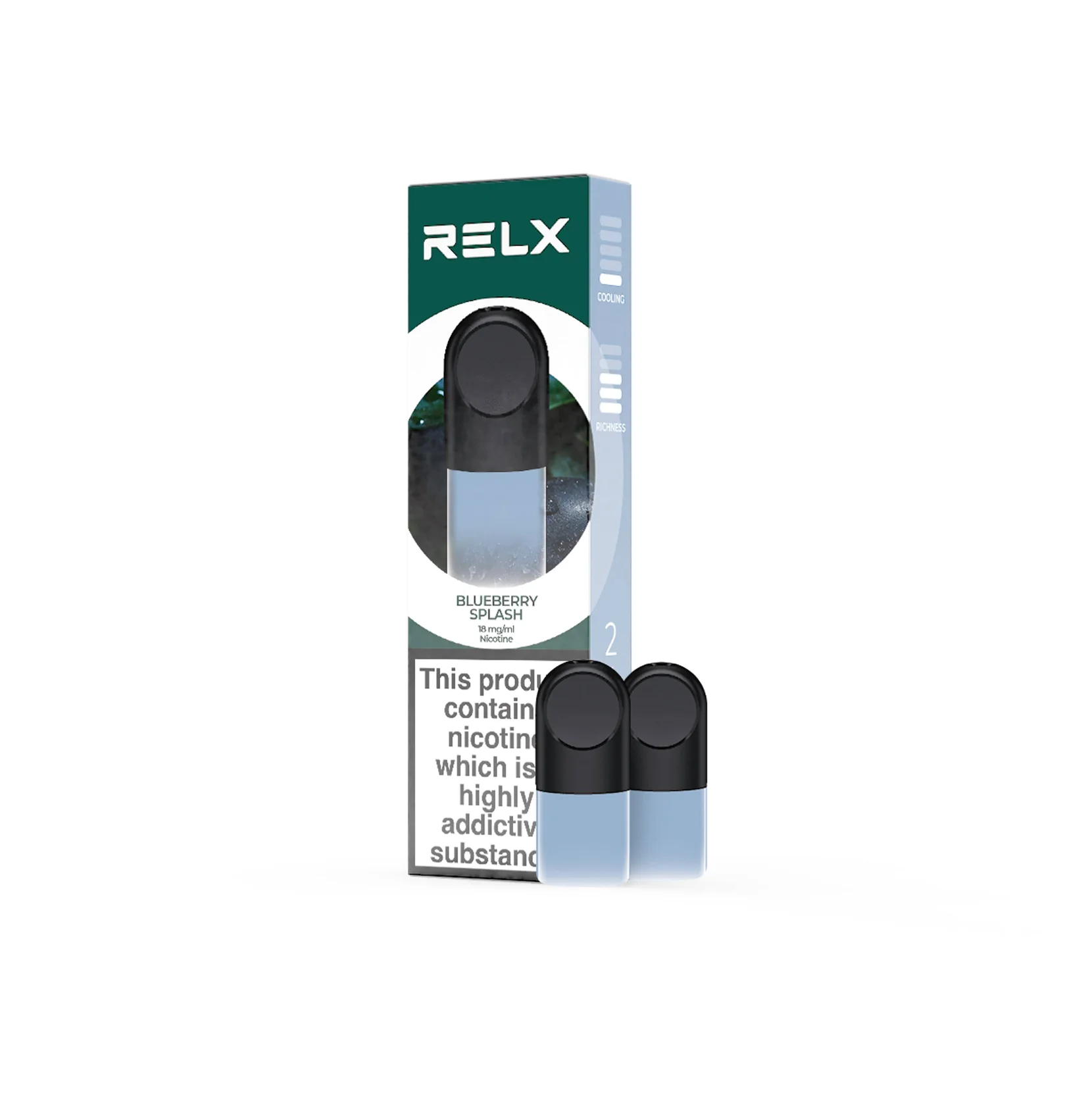 RELX Pod Pro Fruit Juicy Blueberry Splash Flavors 18mg/ml Nicotine - Six Pandas