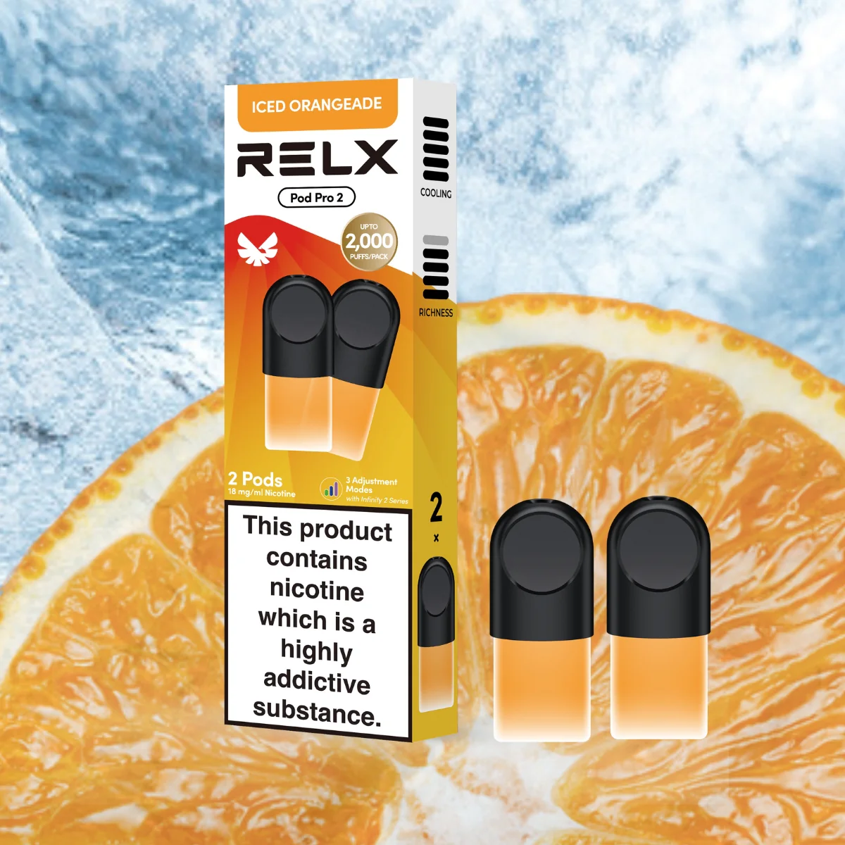 RELX Pod Pro Fruit Mint Tea Dessert Beverage and Tobacco More Flavors 0mg/ml and 18mg/ml Nicotine - Six Pandas