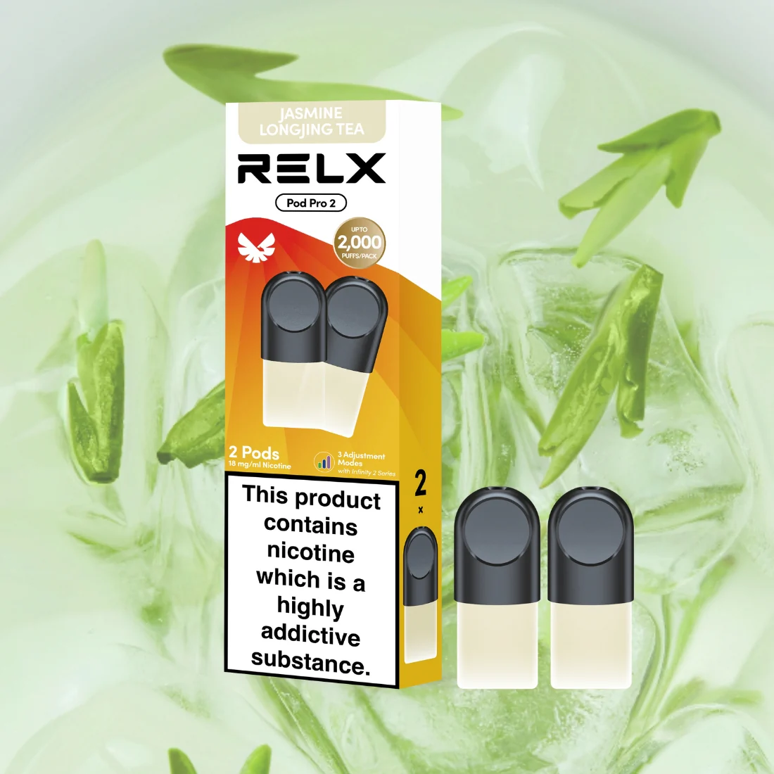 RELX Pod Pro Fruit Mint Tea Dessert Beverage and Tobacco More Flavors 0mg/ml and 18mg/ml Nicotine - Six Pandas